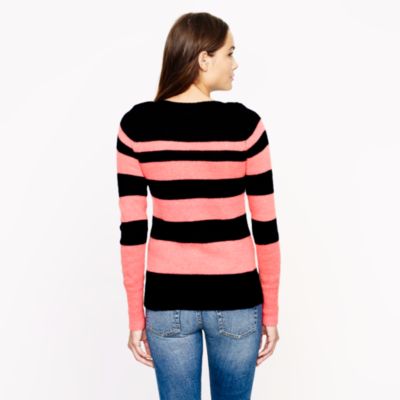 Buttoned boatneck sweater in stripe