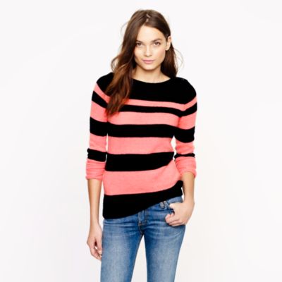 Buttoned boatneck sweater in stripe