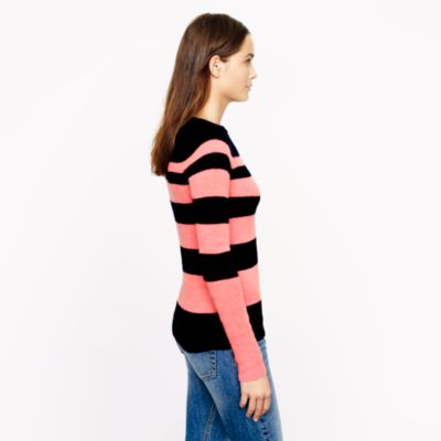 Buttoned boatneck sweater in stripe