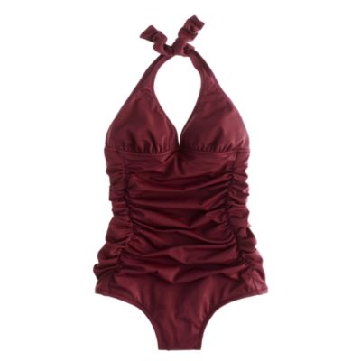 D-cup padded ruched halter tank