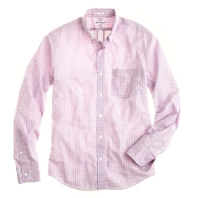 Slim washed Thomas Mason&reg; fabric button-down shirt in Konner tattersall