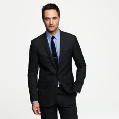 Ludlow suit jacket with double vent in pinstripe Italian wool