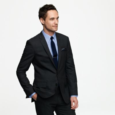 Ludlow suit jacket with double vent in pinstripe Italian wool
