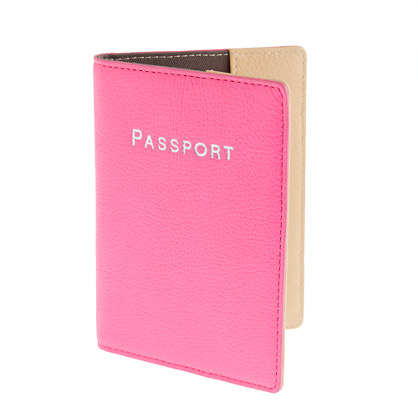 Leather colorblock passport case