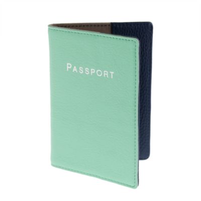 Leather colorblock passport case