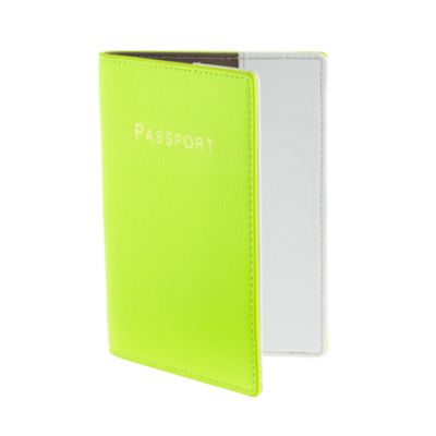 Leather colorblock passport case