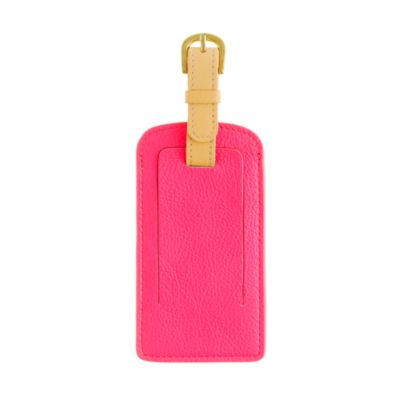 Leather colorblock luggage tag