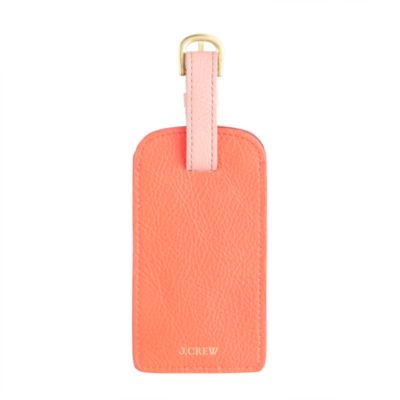 Leather colorblock luggage tag
