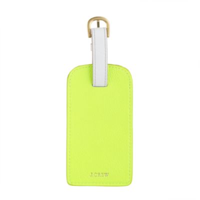 Leather colorblock luggage tag