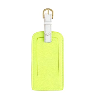 Leather colorblock luggage tag