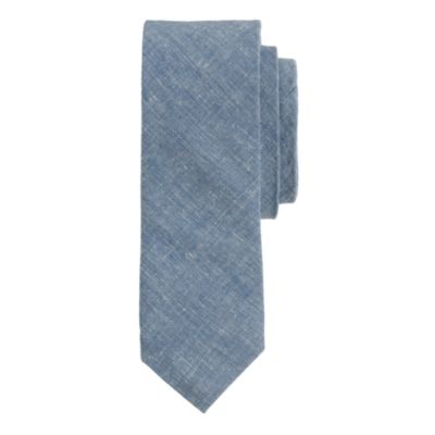 Chambray narrow tie