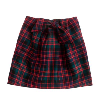 Girls' tartan bow skirt