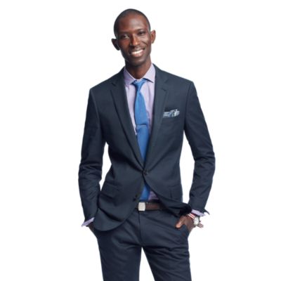 Ludlow suit jacket with double vent in Italian cotton piqu&eacute;