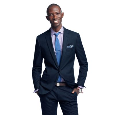 Ludlow two-button suit jacket with double-vented back in Italian cotton piqu&eacute;