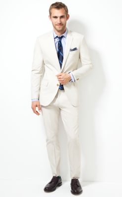 Ludlow slim suit pant in Italian cotton piqu&eacute;