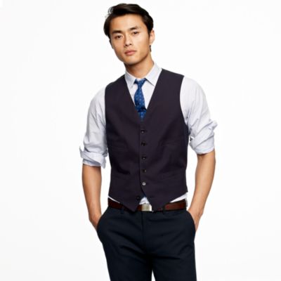 Suit vest in Italian cotton piqu&eacute;