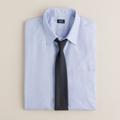 Point-collar end-on-end dress shirt