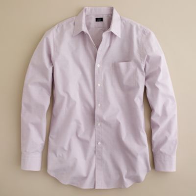 Point-collar dress shirt in mini-tattersall