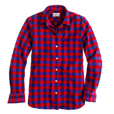 Boy shirt in poppy plaid