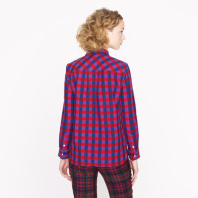 Boy shirt in poppy plaid