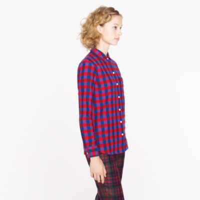 Boy shirt in poppy plaid