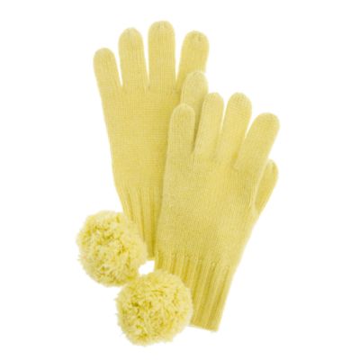 Girls' cashmere solid gloves