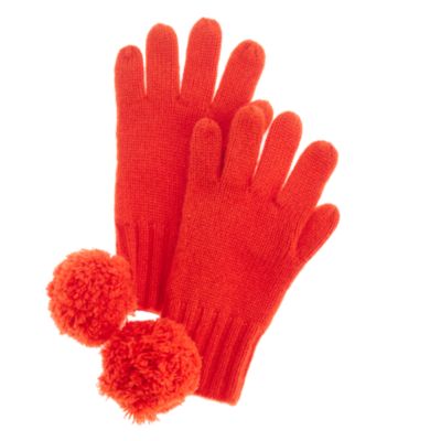Girls' cashmere solid gloves