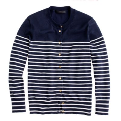 Jackie cardigan in stripe with anchor buttons