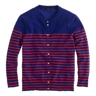 Jackie cardigan in stripe with anchor buttons