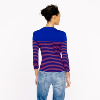Jackie cardigan in stripe with anchor buttons