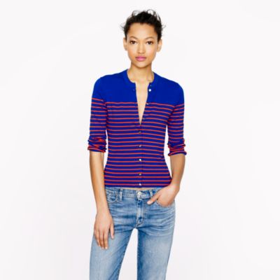 Jackie cardigan in stripe with anchor buttons