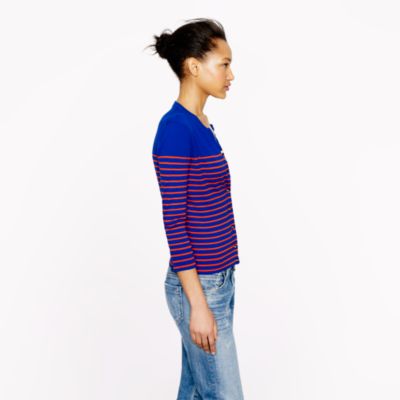 Jackie cardigan in stripe with anchor buttons