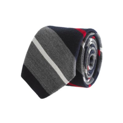 Variegated-stripe wool tie