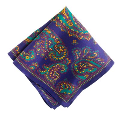 Silk paisley pocket square