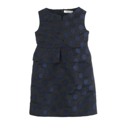 Girls' dot brocade dress