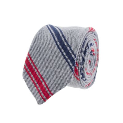 Thin-stripe wool tie