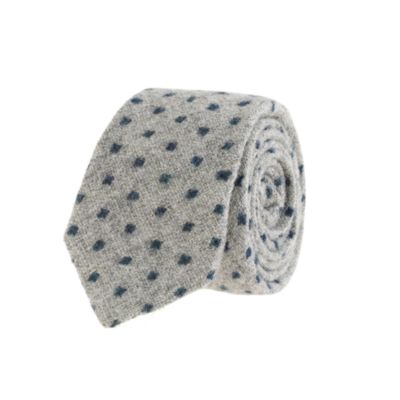 Dot wool tie in light gravel