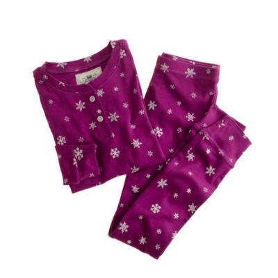 Girls' long-sleeve sleep set in snowflake