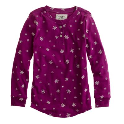 Girls' long-sleeve sleep set in snowflake
