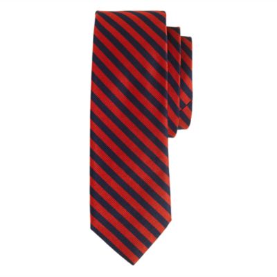 Silk tie in papaya stripe