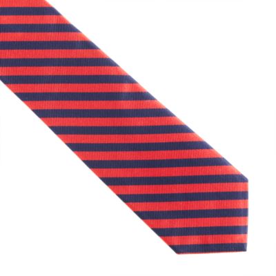 Silk tie in papaya stripe