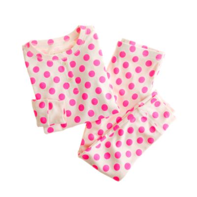 Girls' long-sleeve sleep set in polka dot