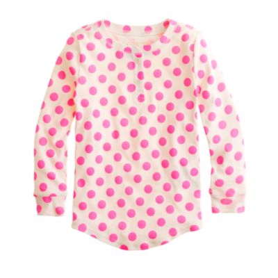 Girls' long-sleeve sleep set in polka dot