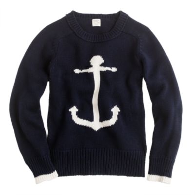 Boys' cotton anchor sweater