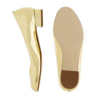 Girls' Janey mirror metallic flats