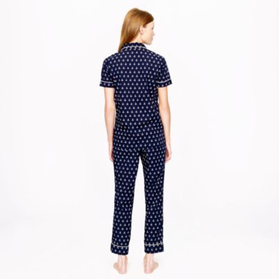 Vintage short-sleeve pajama set in anchor print