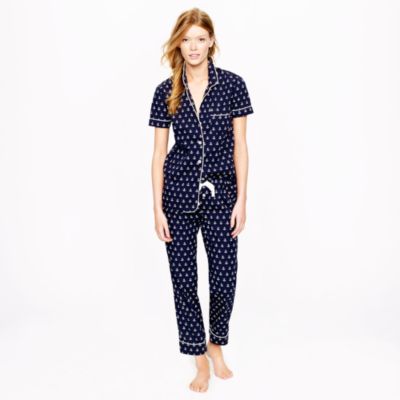 Vintage short-sleeve pajama set in anchor print
