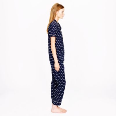 Vintage short-sleeve pajama set in anchor print