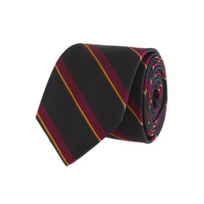 Medium-stripe silk tie in navy