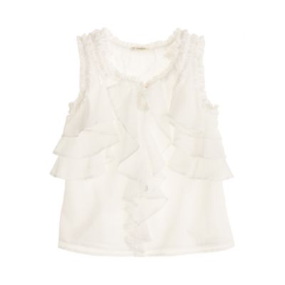Girls' cotton voile flutter top